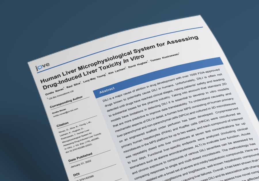Human Liver Microphysiological System for Assessing Drug Induced Liver Toxicity In Vitro | Liver on a chip